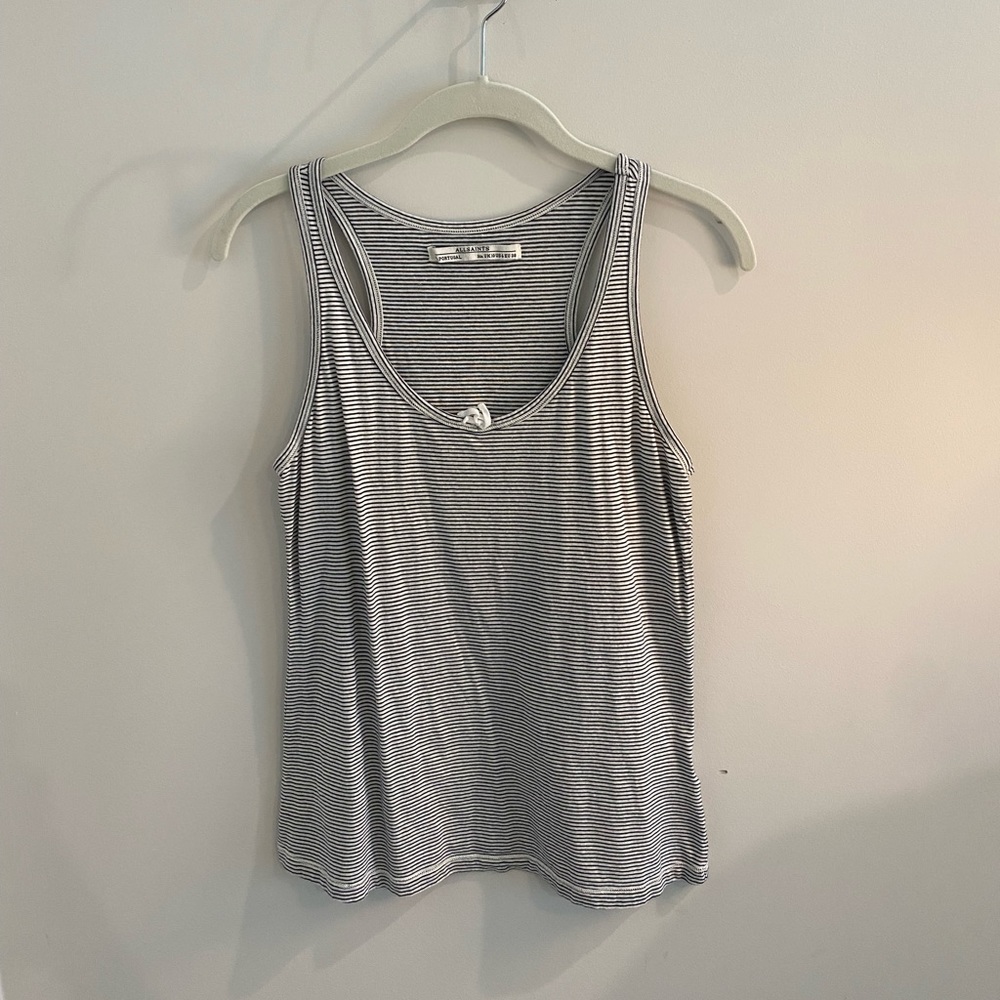 Black & White Striped Tank with Bow Detail | AllSaints